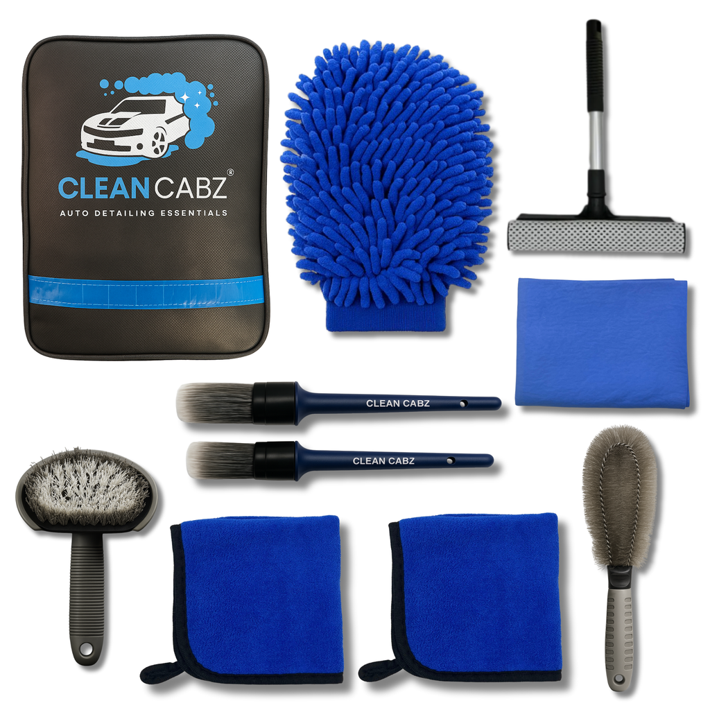 CleanCabz® Premium 9 Piece Car Cleaning Kit - *FREE Storage Bag*
