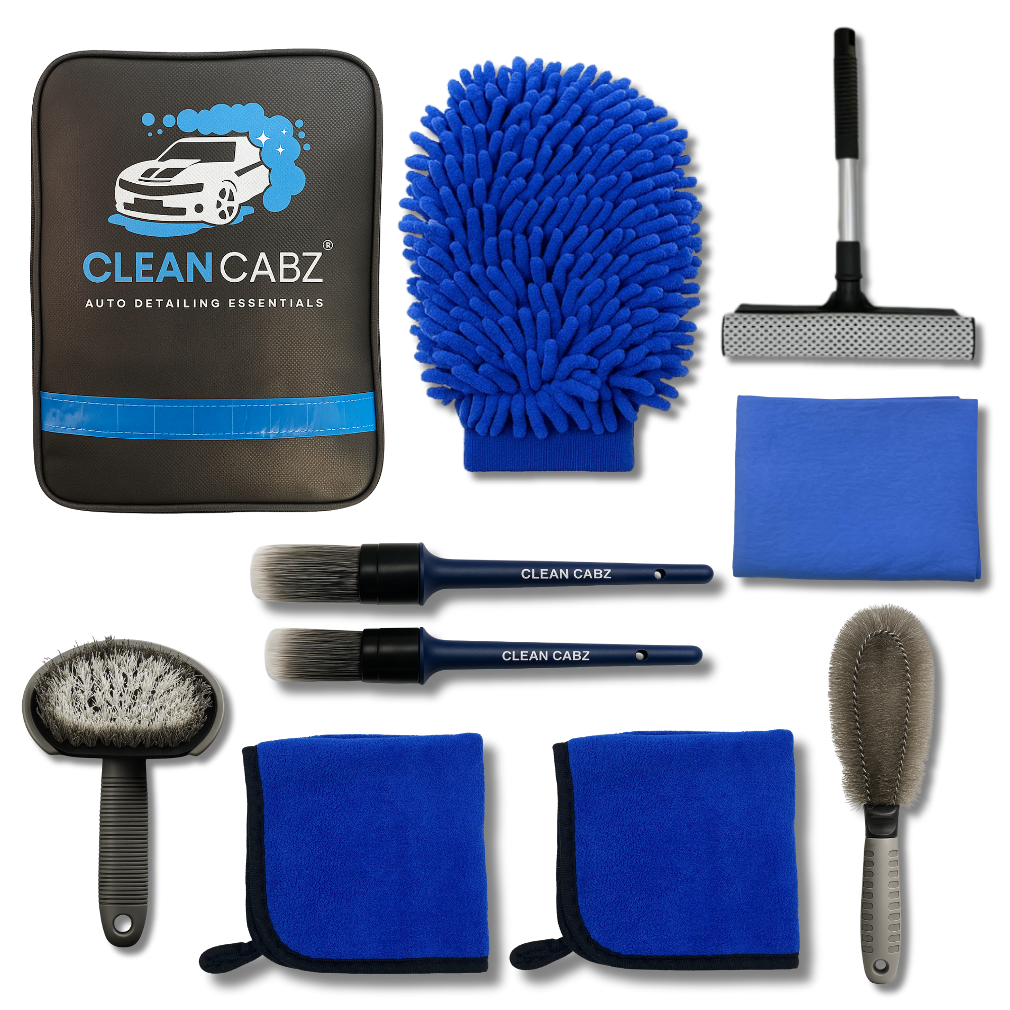 CleanCabz® Premium 9 Piece Car Cleaning Kit - *FREE Storage Bag*
