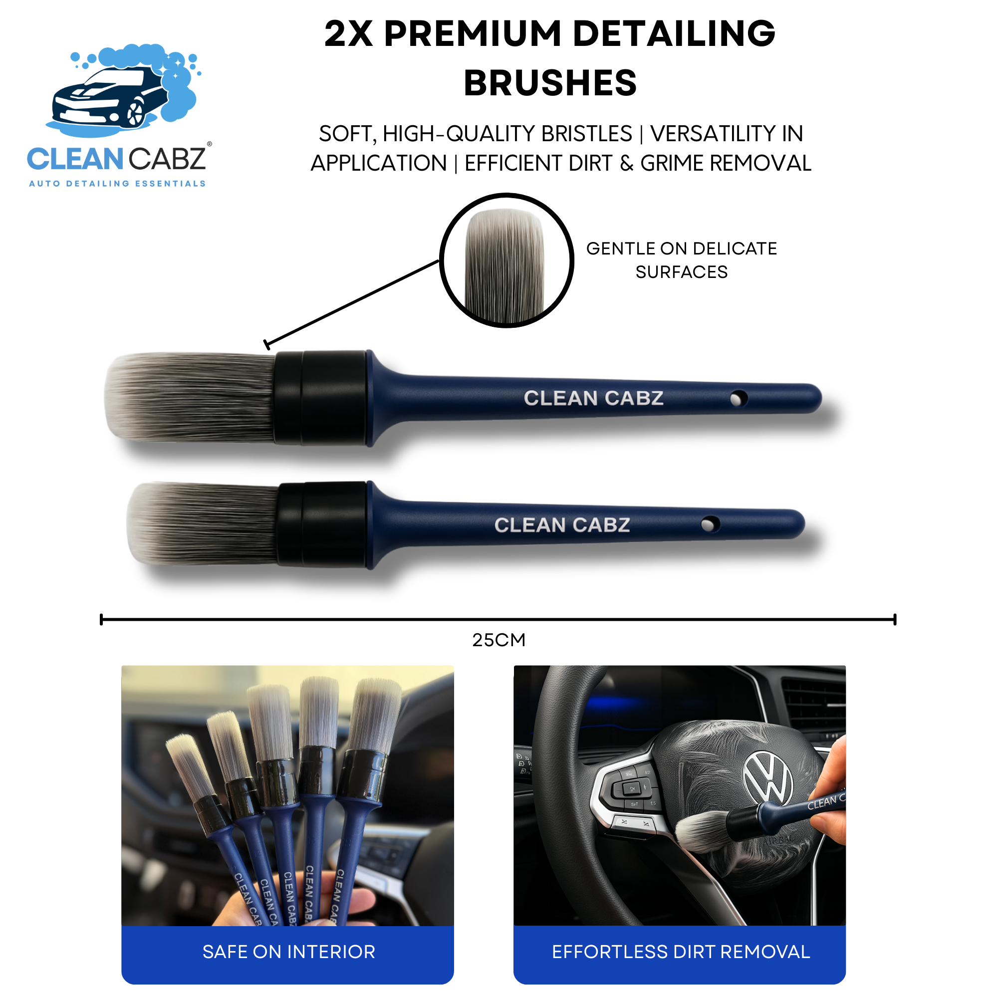 CleanCabz® Premium 9 Piece Car Cleaning Kit - *FREE Storage Bag*