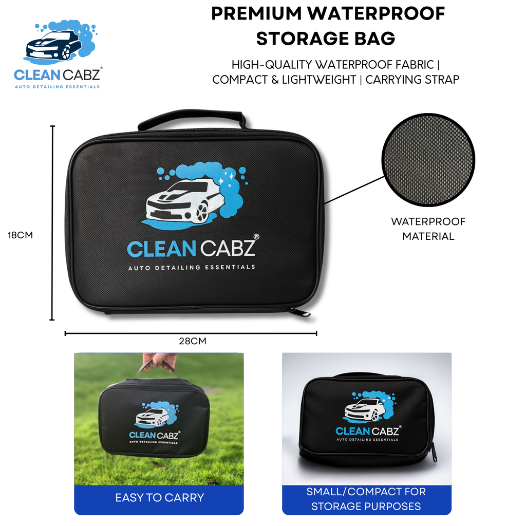 CleanCabz® Premium 7 Piece Car Detailing Brush Kit with Microfiber Cloth
