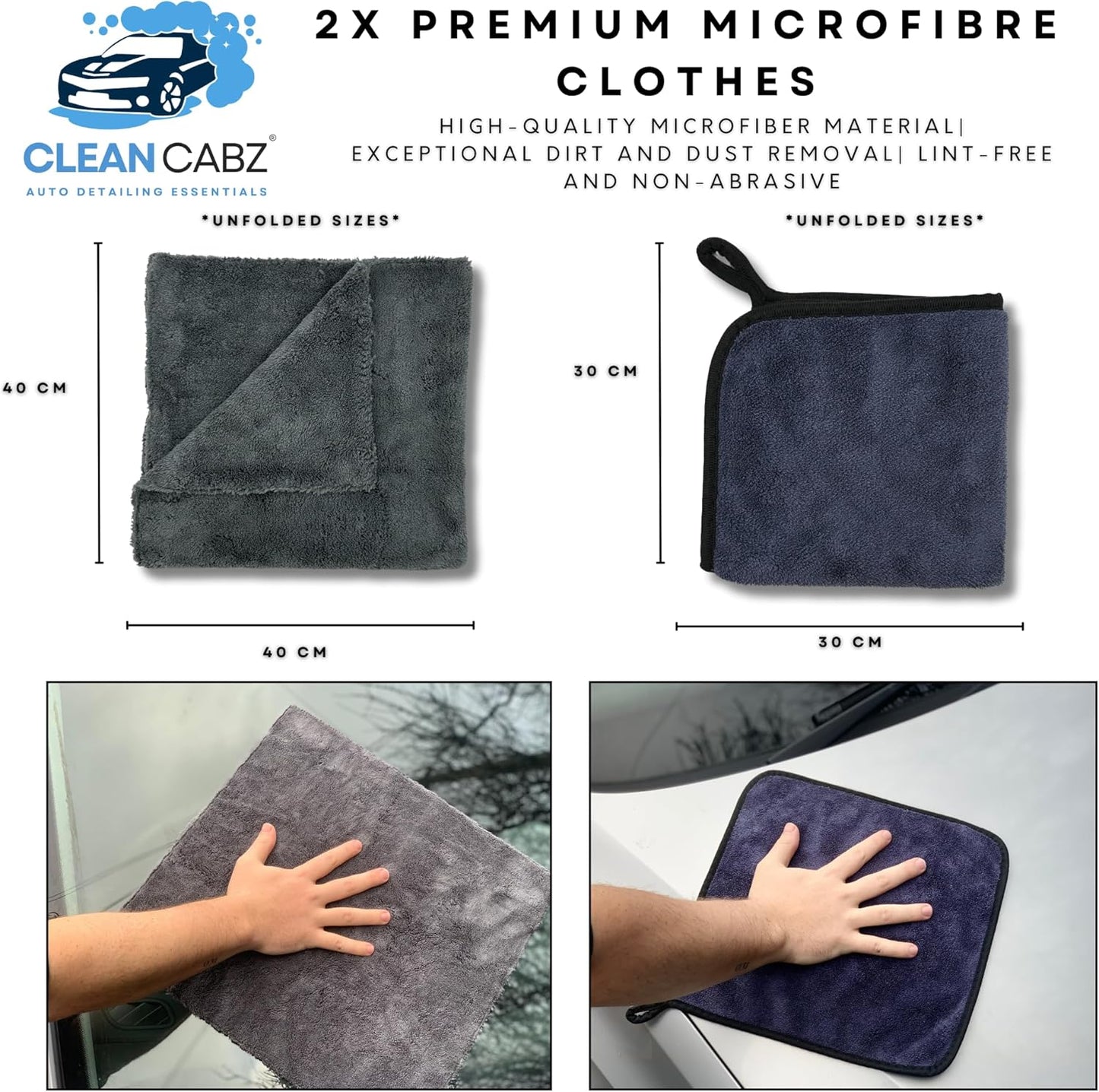 CleanCabz® Premium Car Washing Kit With Bag - 9-Piece Car Cleaning Kit