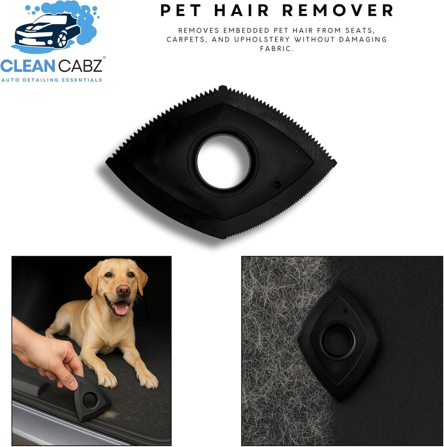 Clean Cabz® Premium Interior Cleaning Kit – 8 Piece Car Interior & Exterior Cleaning Set with Pet Hair Remover Tool - Car Cleaning Gel